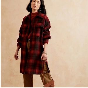 Banana Republic Long Vintage Jacket Size Small (Red and Black)